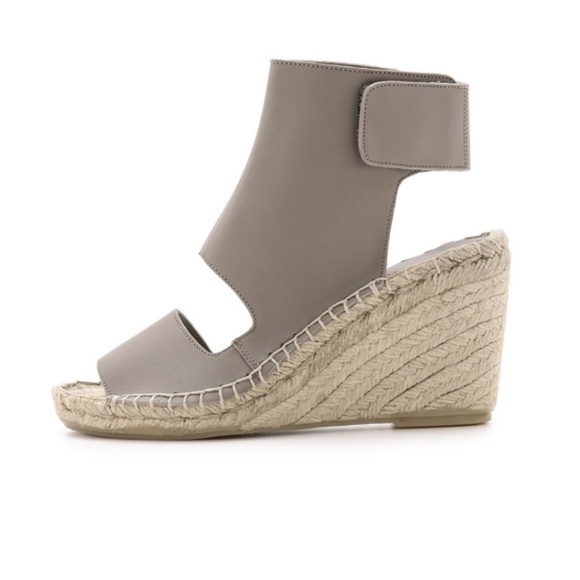 Vince Shoes - Vince. Sophie Espadrilles Sandal Leather Woodsmoke